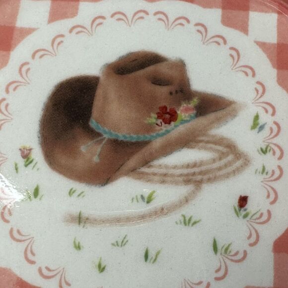 Pioneer Woman Stoneware Coasters Set of 4, Pig/Cowboy Hat/Cow/Boots Country/Farm - Picture 4 of 12